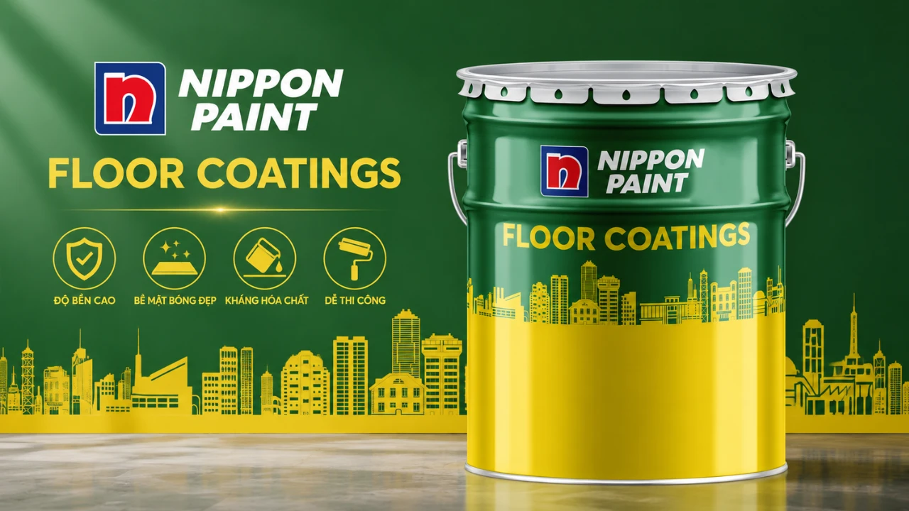 Nippon Paint Floor Coatings là dòng sơn phủ sàn công nghiệp có độ bền cao, bề mặt bóng đẹp, kháng hóa chất và dễ thi công, phù hợp cho nhà xưởng, kho bãi và các công trình công nghiệp.